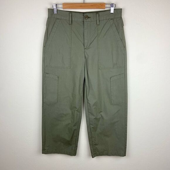 AGOLDE Daria Wide-Leg Crop Utility Cargo Pant - Khaki Green - Picture 3 of 9